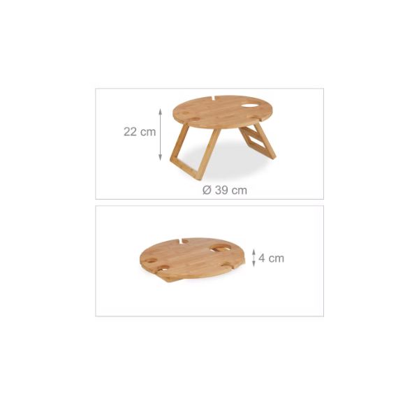 MINA - kleiner Picknicktisch aus Holz für Getränke – Bild 4