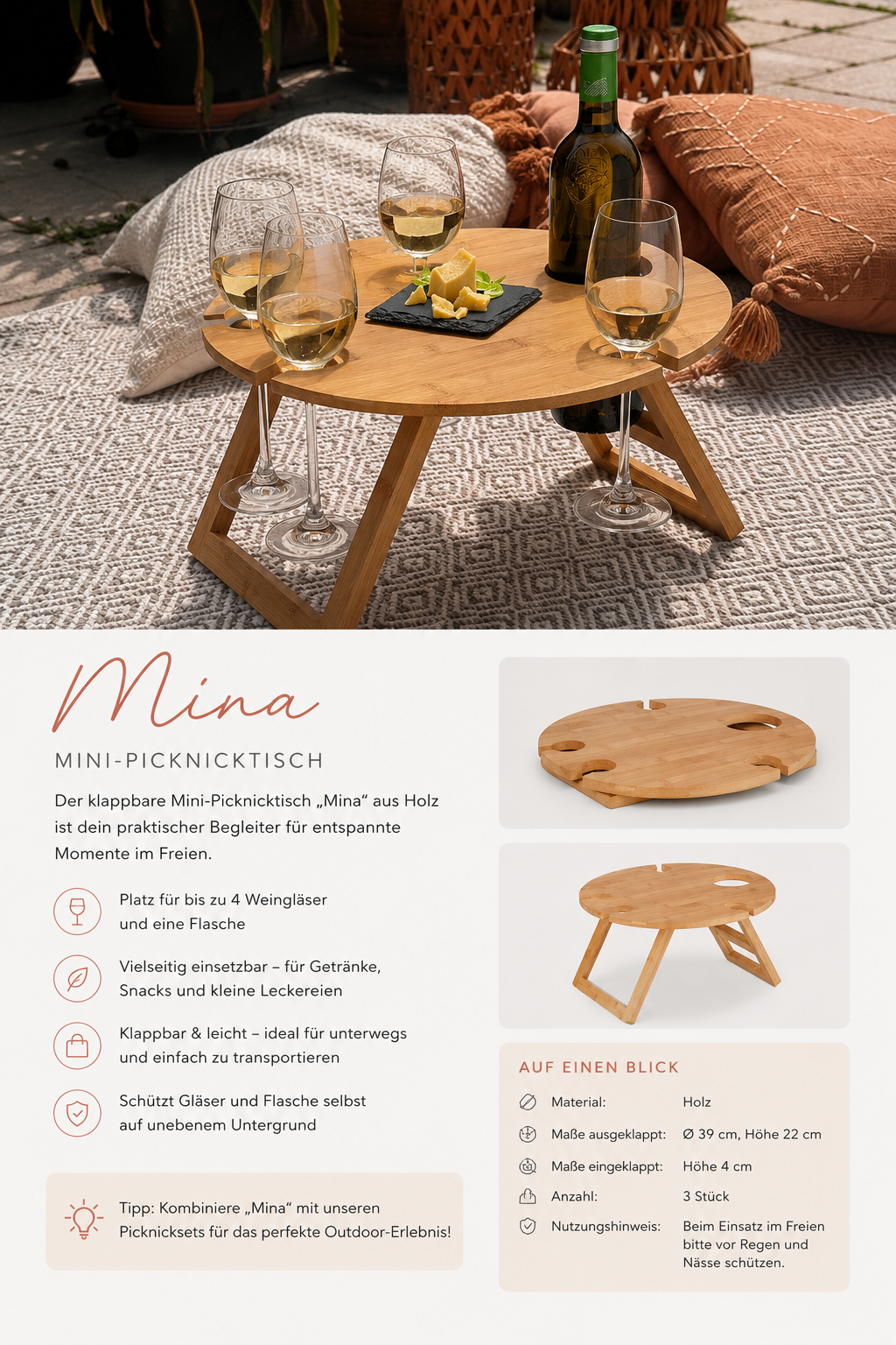 Produktblatt_Mina Picknicktisch für Getränke